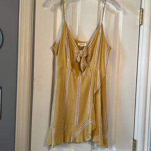 Yellow Stripe Cutout Mini Dress